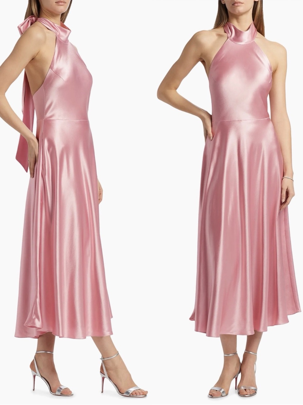 Milly Aurora Satin Midi-Dress NWT size 4